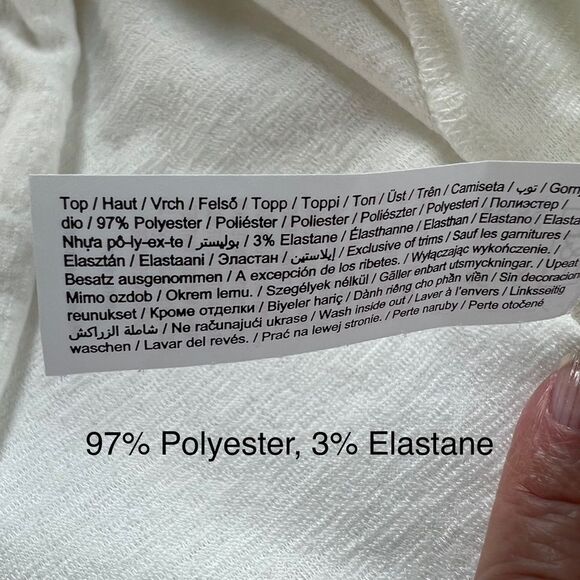 Casual Collections by F & F Ivory Tie Bottom Bell Sleeve Blouse Size 14 - Picture 6 of 13